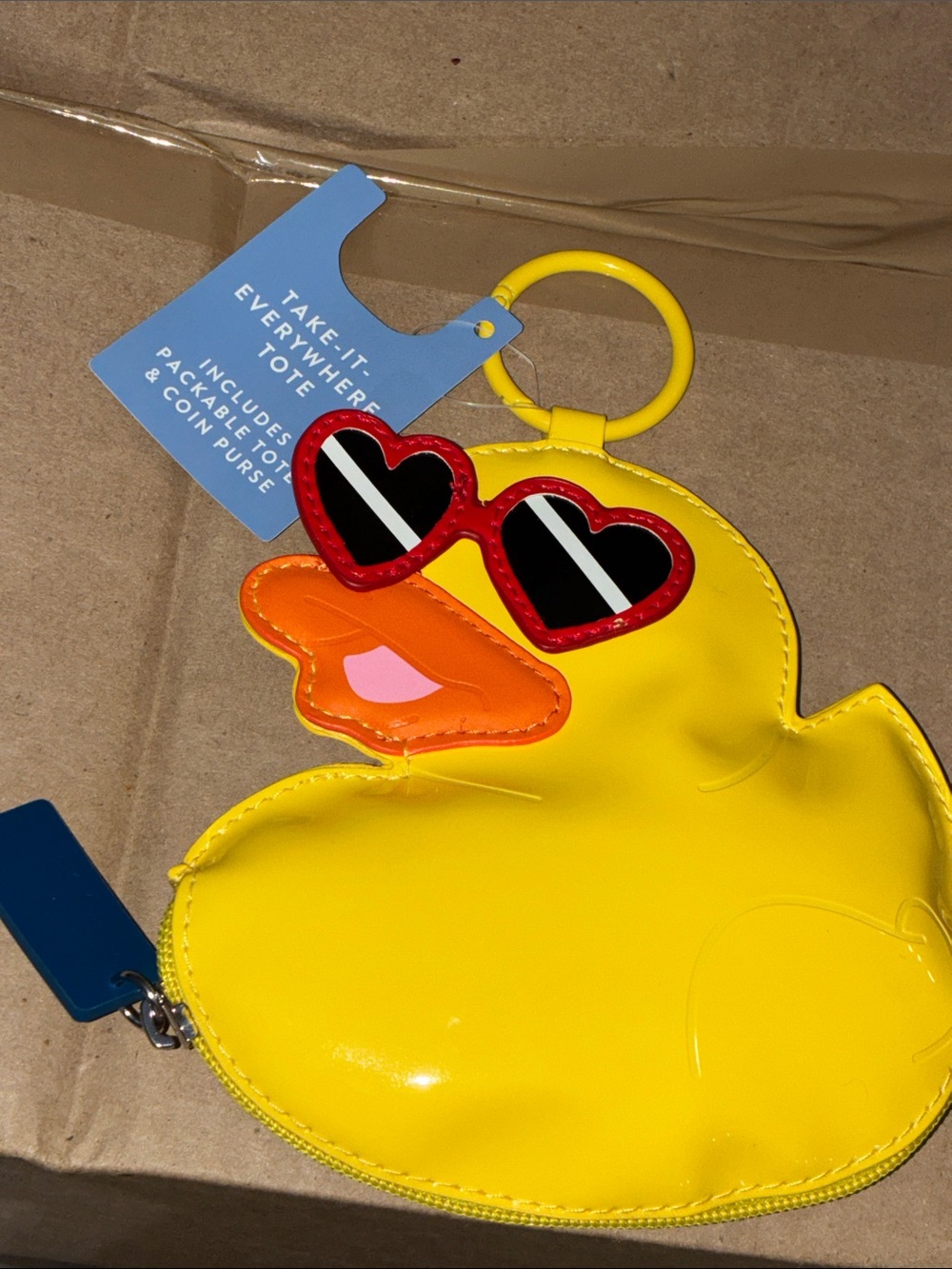 Billie The Duck Packable tote bag keychain bag charm